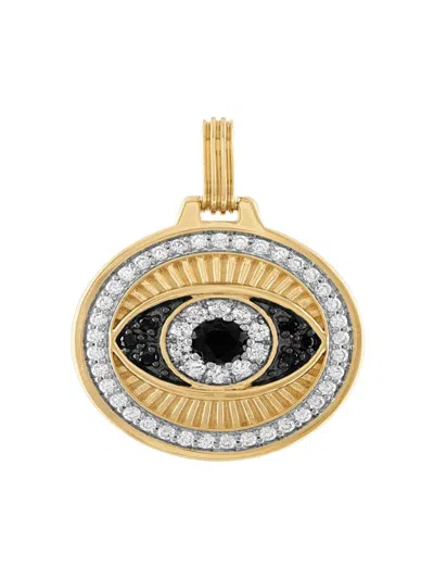 Esquire Men's 18k Goldplated Sterling Silver & Cubic Zirconia Evil Eye Pendant