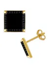 ESQUIRE MEN'S 18K GOLDPLATED STERLING SILVER, ONYX & SPINEL STUD EARRINGS