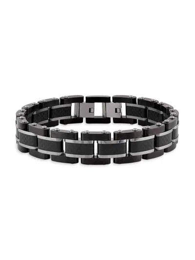 Esquire Men's Black Carbon & Stainless Steel Bracelet