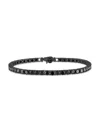 Esquire Men's Black Ruthenium Plated Sterling Silver & Black Spinel Tennis Bracelet In Black
