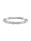 ESQUIRE MEN'S DIA STERLING SILVER FIGARO LINK BRACELET
