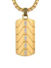 Esquire Men's Gold Ion-plated Stainless Steel & 0.05 Tcw Diamond Accent Chevron Pendant/22" In Gold