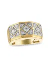 Esquire Men's Gold-plated Sterling Silver & 1.00 Tcw Lab-grown Diamond Geometric Ring In Gold