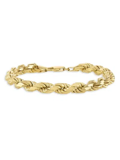Esquire Men's Ip 14k Yellow Gold Sterling Silver Rope Chain Bracelet