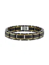 Esquire Men's Ip Black & Goldtone Stainless Steel Bracelet In Yellow Goldplated