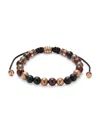 Esquire Men's Ip Rose Goldtone Stainless Steel, Black Onyx & Hematite Beaded Bracelet In Black