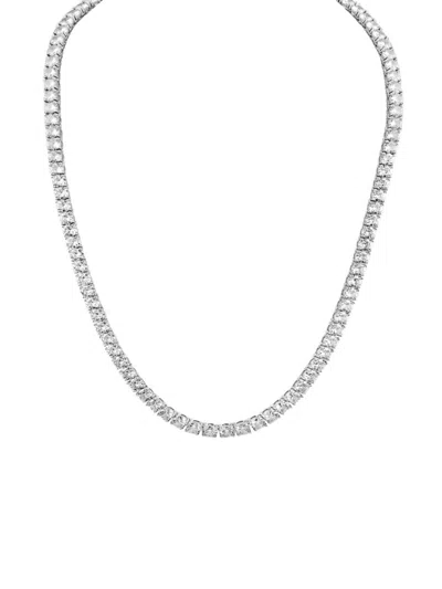Esquire Men's Platinum Plated Sterling Silver & Cubic Zirconia Tennis Necklace