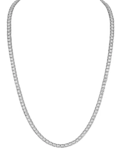 Esquire Men's Rhodium Plated Sterling Silver & Cubic Zirconia Tennis Necklace