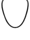 ESQUIRE MEN'S RUTHENIUM PLATED STERLING SILVER & BLACK SPINEL TENNIS NECKLACE