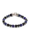 ESQUIRE MEN'S SILVER & MULTI STONE BEADED BRACELET