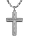 Esquire Men's Stainless Steel & 0.25 Tcw Diamond Cross Pendant Necklace In Silver