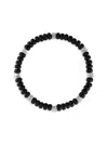 Esquire Men's Sterling Silver & Black Onyx Beaded Bracelet In Black