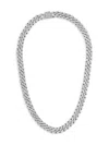 Esquire Men's Sterling Silver & Cubic Zirconia Curb Chain Necklace In Silver