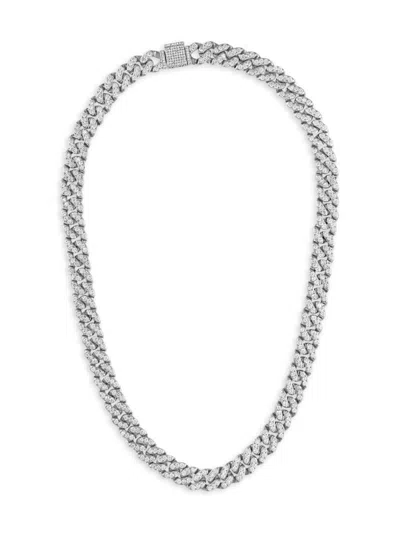 Esquire Men's Sterling Silver & Cubic Zirconia Curb Chain Necklace