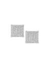 ESQUIRE MEN'S STERLING SILVER & CUBIC ZIRCONIA RECTANGLE STUD EARRINGS