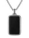 Esquire Men's Sterling Silver & Onyx Dog Tag Pendant Necklace In Silver