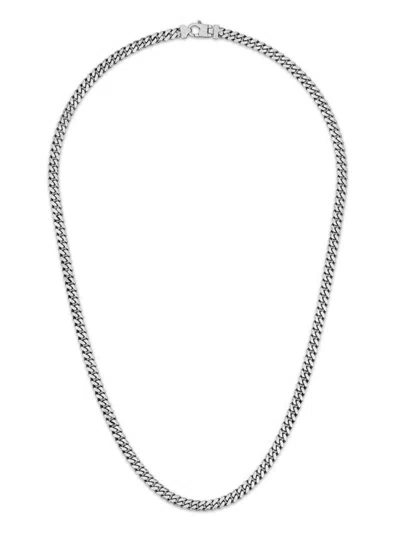 Esquire Men's Sterling Silver Curb Chain Necklace In Grey