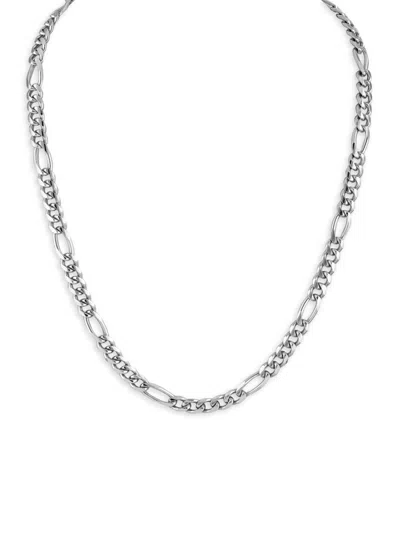 Esquire Men's Sterling Silver Figaro Link Chain Neckalce In White