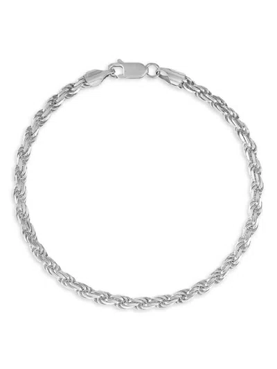 Esquire Men's Sterling Silver Rope Chain Bracelet In Metallic