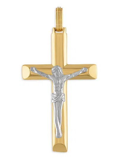 Esquire Men's Two Tone 14k Goldplated & Sterling Silver Tone Crucifix Pendant Necklace