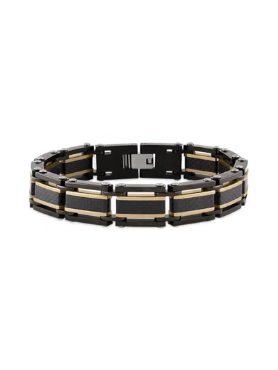Esquire Men's Two Tone Stainless Steel Bracelet In Yellow Gold