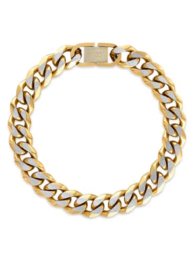 Esquire Men's Two Tone Stainless Steel Curb Link Chain Bracelet In Neutral