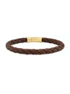 Esquire Men's Yellow Goldplated Nylon & Leather Braided Bracelet In Yellow Goldtone