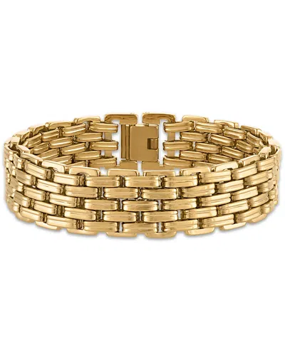 Esquire Men's Jewelry Black Ip-plated Stainless Steel Chain Bracelet In Gold
