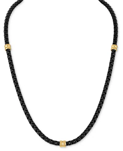 Esquire Men's Jewelry Box Link 22" Chain Necklace In Black & Gold-tone Ion Plated Stainless Steel, Exclusively At Macy's