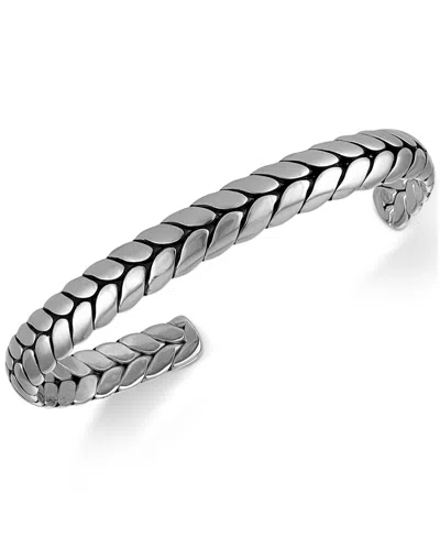 Esquire Men's Jewelry Cuff Bracelet In Stainless Steel In Gray