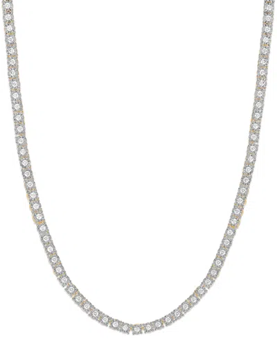 Esquire Men's Jewelry Lab-grown Diamond (10 Ct. T.w.) Necklace In Yellow Rhodium Plated With Sterling Silver