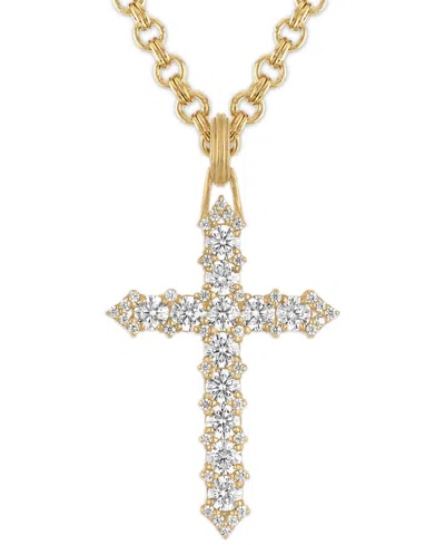 Esquire Men's Jewelry Lab-grown Diamond (3-1/2 Ct. T.w.) Necklace In 18k Gold-plated With Sterling Silver