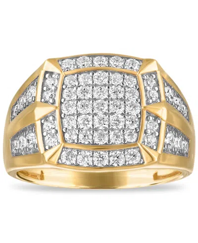Esquire Men's Jewelry Lab-grown Diamond Ring (1 Ct. T.w.) In 14k Gold-plated Sterling Silver