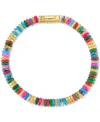 Esquire Men's Jewelry Multicolor Jade & Hematite Bead Bracelet In Gold-plated Sterling Silver, Created For Macy's In Multi