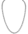 Esquire Men's Jewelry Rounded Box Link 22" Men's Chain Necklace, Exclusively For Macy's In Metallic