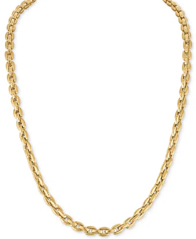 Esquire Men's Jewelry Rounded Box Link 22" Men's Chain Necklace, Exclusively For Macy's In Gold