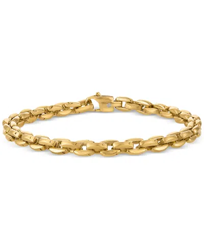 Esquire Men's Jewelry Rounded Box Link Chain Bracelet, Exclusively For Macy's In Gold