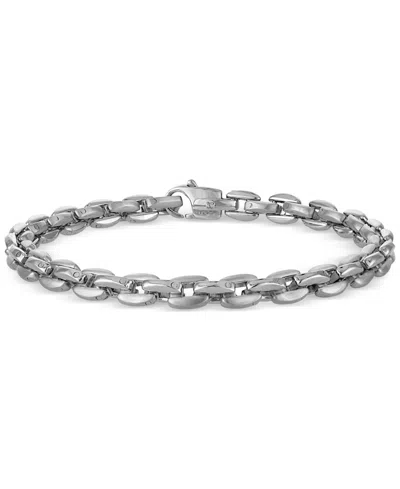 Esquire Men's Jewelry Rounded Box Link Chain Bracelet, Exclusively For Macy's In Metallic
