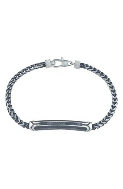 Esquire Stainless Steel Black Diamond Bar Bracelet