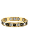 Esquire Stainless Steel Carbon & Tungsten Link Bracelet