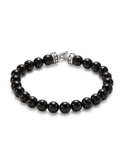 Esquire Sterling Silver & Onyx Beaded Bracelet
