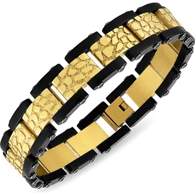 Esquire Two-tone Nugget Link Watch Band Bracelet In Gold