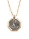 ESQUIRE WOMEN'S 14K GOLDPLATED STERLING SILVER & 0.5 TCW BLACK DIAMOND OCTAGON PENDANT NECKLACE