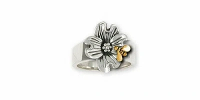 Pre-owned Esquivel And Fees Dogwood Jewelry Silver And Gold Dogwood Ring Handmade Flower Jewelry Dgw2-tnr