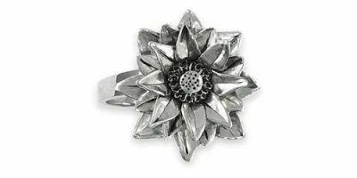 Pre-owned Esquivel And Fees Lotus Ring Jewelry Sterling Silver Handmade Lotus Flower Ring Lot1-r