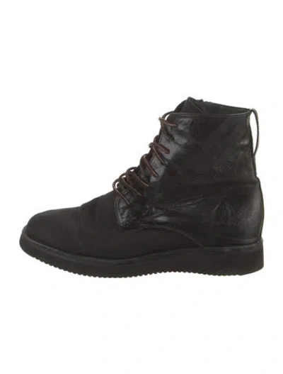 Pre-owned Esquivel Leather Combat Boots In Black