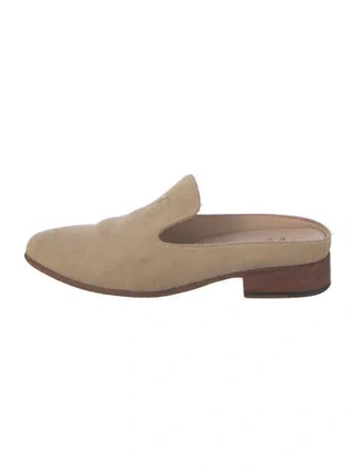 Pre-owned Esquivel Suede Mules In Neutral