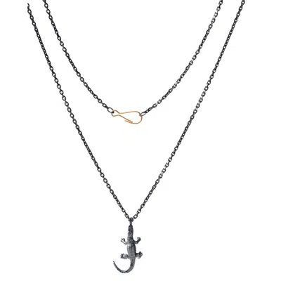 Esra Canikligil Women's Crocodile Necklace Black