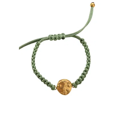 Esra Canikligil Women's Gold / Green Little Face Bracelet - Green