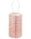 Esschert Design Usa Cylinder Paisley Lantern In Pink
